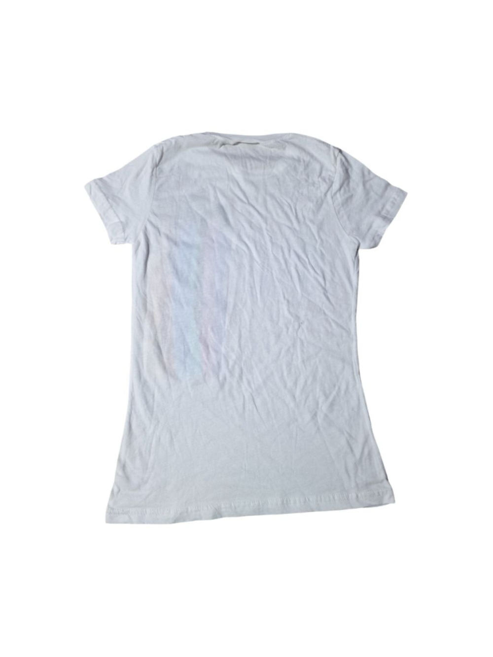 Women's UFC White Multicolor Short Sleeve Tee S #940